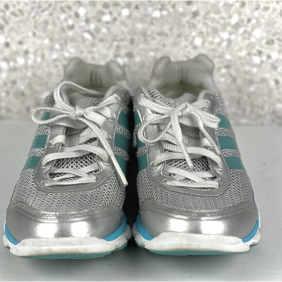 Adidas Ultraboost Sneakers Womens 6.5 Silver Blue Mesh Comfort Running Shoes - Picture 5 of 11